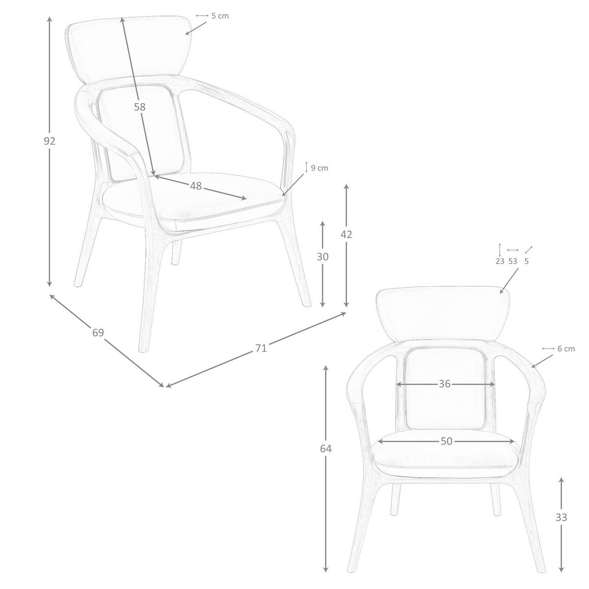 SESSEL Sessel aus dunkelgrünem Kunstleder 71/69/92cm - Dunkelgrün/Walnussfarben, Leder/Holz (71/92/69cm) - ANGEL CERDA