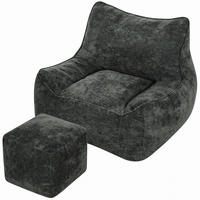 SITZSACK mit Hocker Polyester Grau - Grau, Textil (108/80/109cm) - HOMCOM