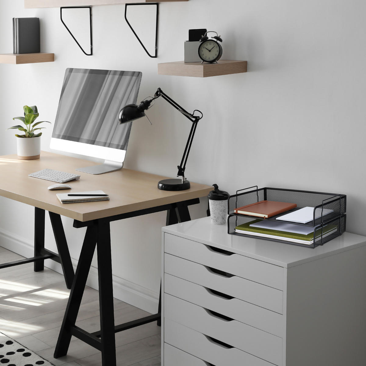 UKLADANIE dokumentov - čierna, kov (36/8.5/25cm) - Relaxdays