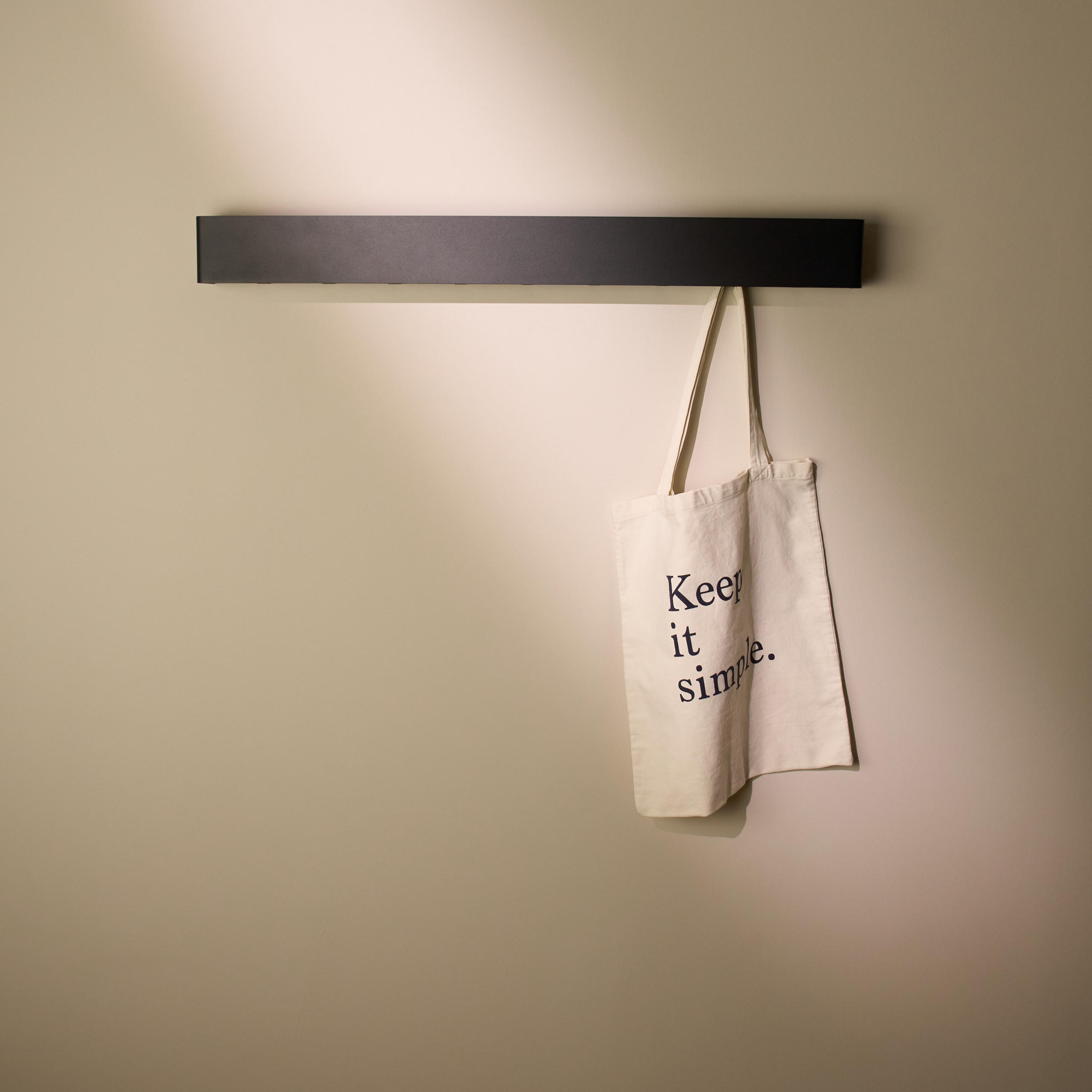 GARDEROBENLEISTE Wandgarderobe Matt Schwarz 80 cm - Schwarz, Metall (80/8/7.8cm) - Designfabrik Hamburg