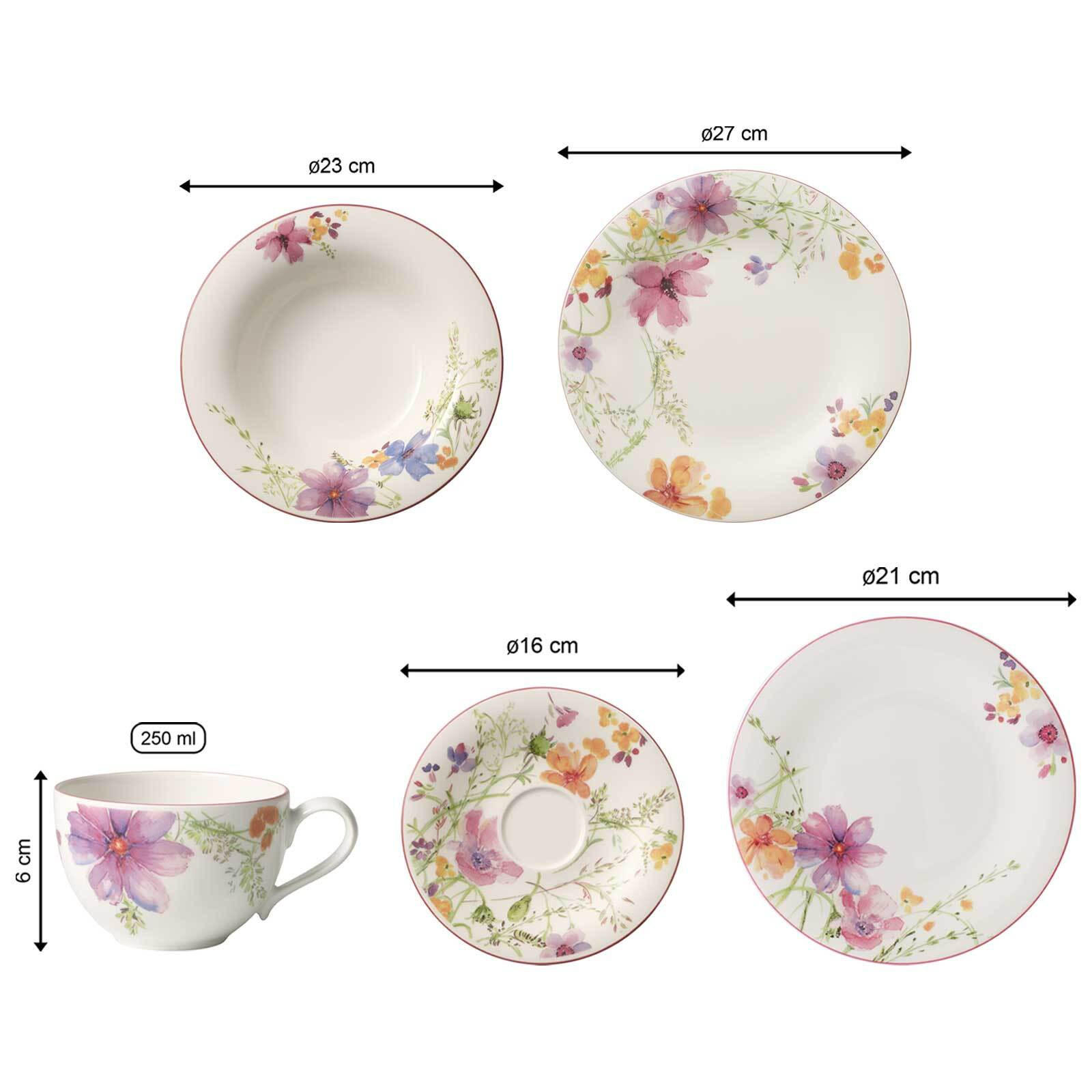 GESCHIRR-SET Mariefleur Basic bunt 30er Set - Multicolor, Keramik (1/1/1cm) - Villeroy & Boch