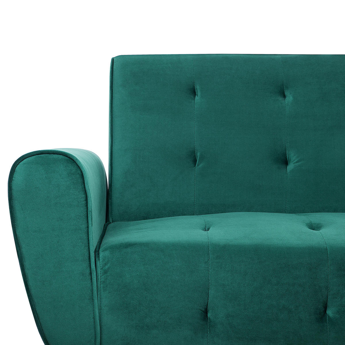 3-SITZER-SCHLAFSOFA Samtstoff Smaragdgrün Selnes - Hellgrün, Textil (212/85/84cm) - Beliani