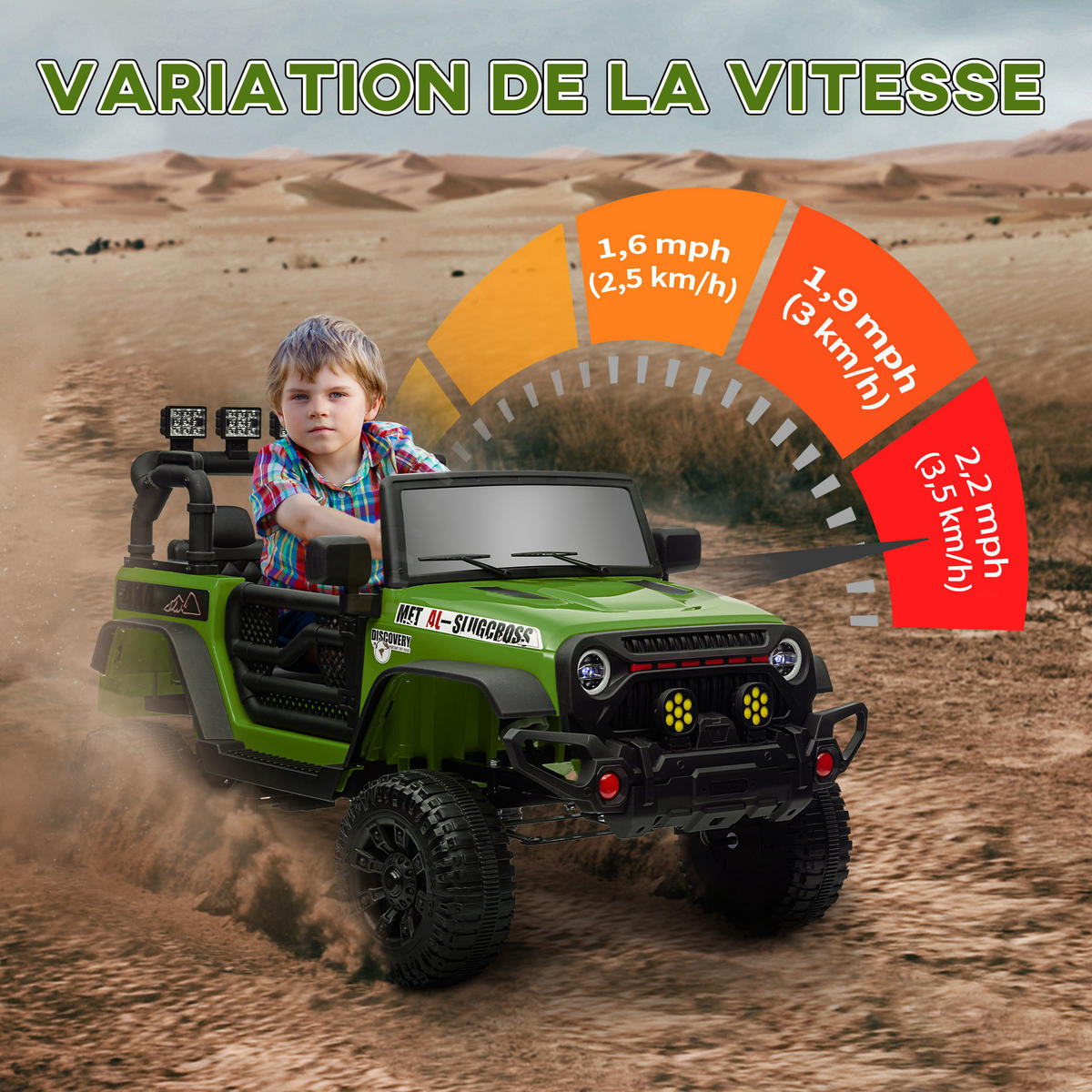 BUGGY DE-13042 2,4G Fernbedienung Grün - Grün, Kunststoff (100/63/65cm) - ComfortXL