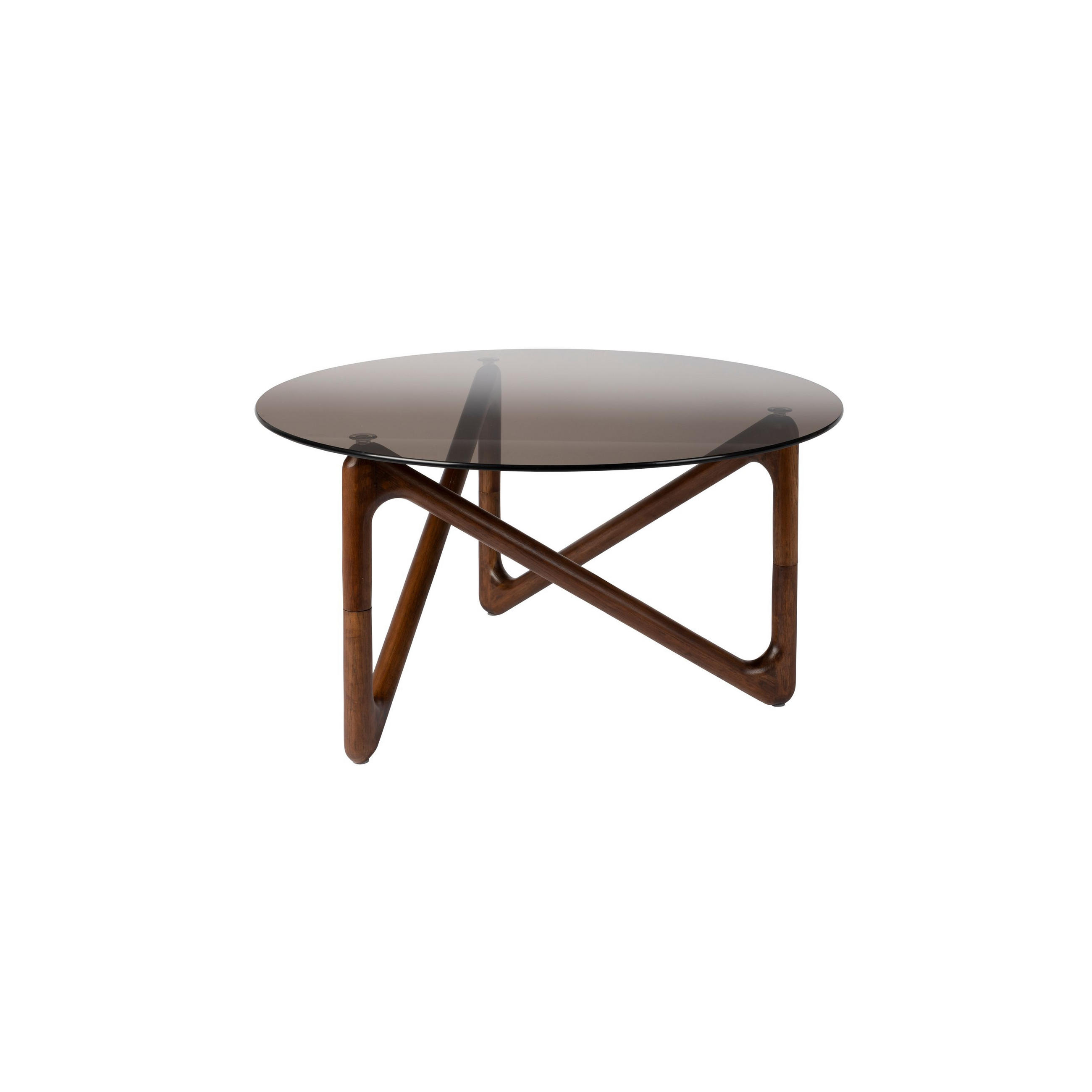 COUCHTISCH Naia Rund 80 cm Braun - Braun, Glas (80/80/40cm) - Dutchbone