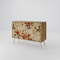 SIDEBOARD BLOOMING HARMONY, Eicheneffekt, 111x42x77,5 cm, 2 Türen - Eichefarben/Buchefarben, Holzwerkstoff/Buchenholz (111/77.5/42cm) - SpaceRebels