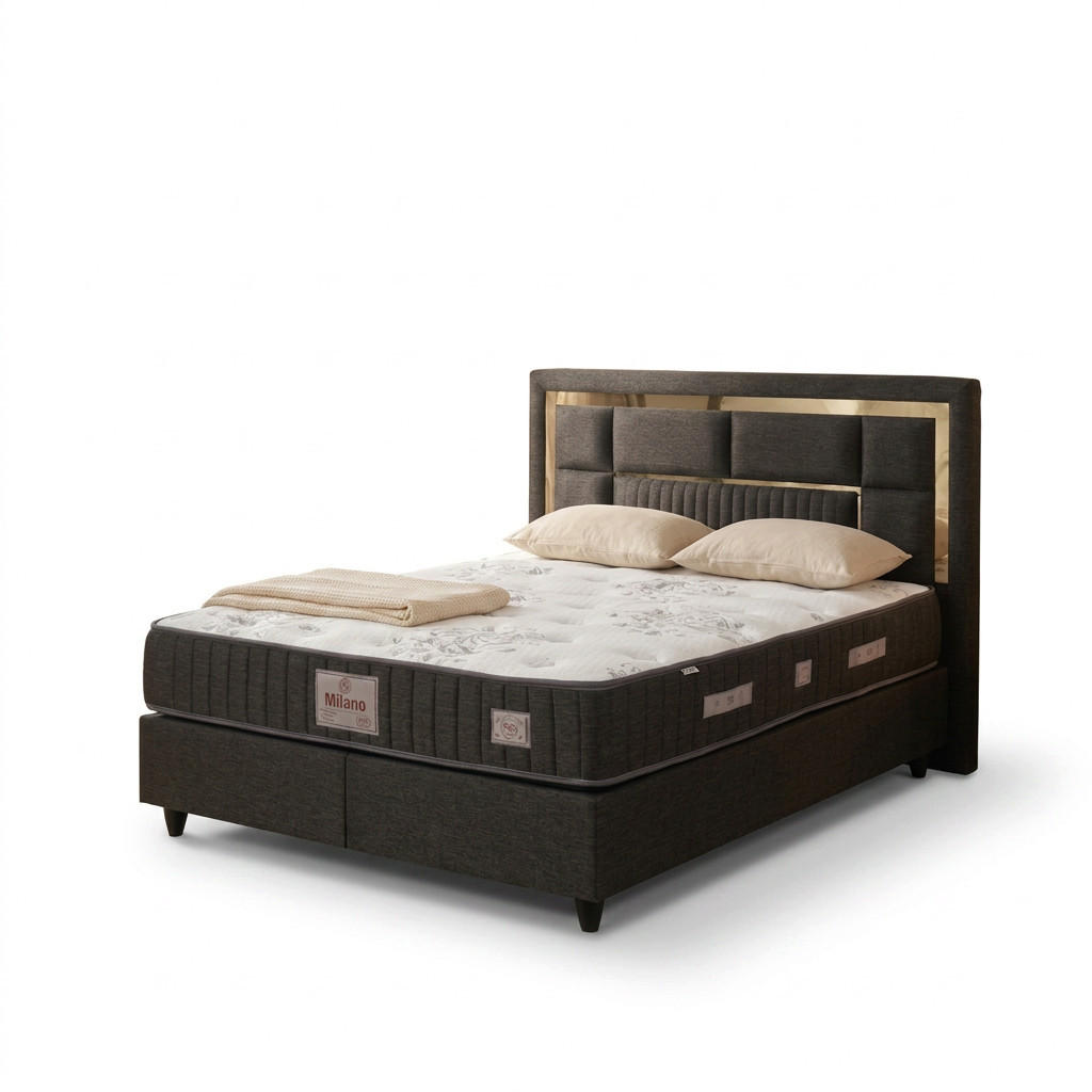 BOXBETT LEO Bett mit Matratze 180x200 - Grau, Holz (180/200cm)