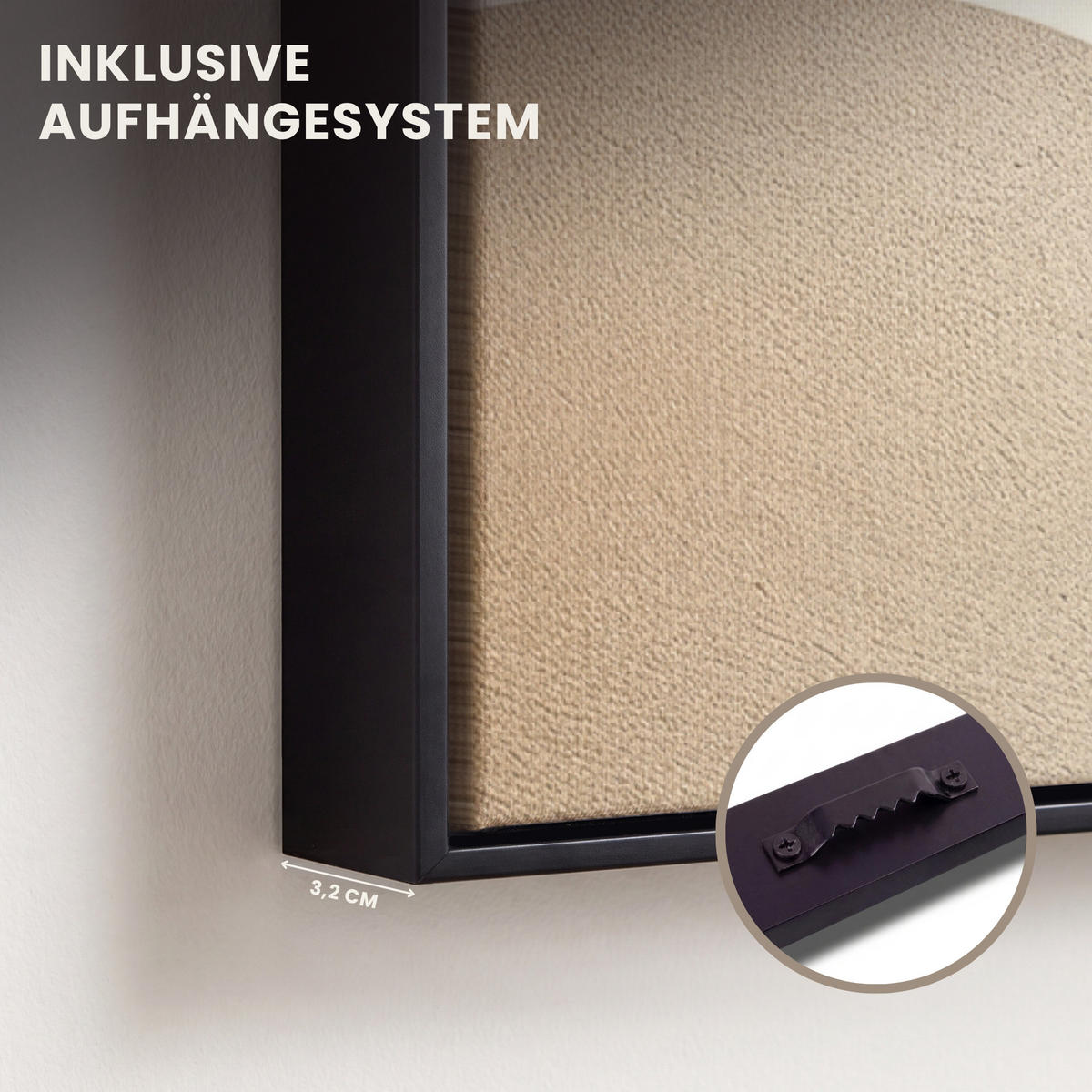 LEINWAND Bilder mit Rahmen - Beige - Natur - Abstrakt - Modern - 70x100 - Beige, Textil (70/100cm) - MuchoWow