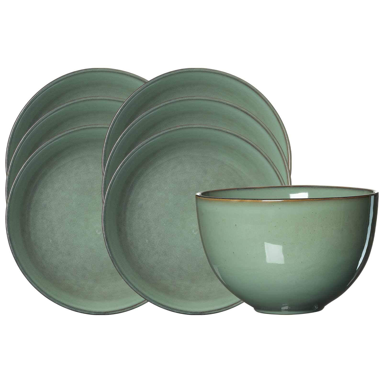SUPPEN-SET Alicante Grün 7er Set - Grün, Keramik (1/1/1cm) - Ritzenhoff Breker