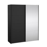 SCHIEBETÜRENSCHRANK, Catania, Schwarz, Holzwerkstoff, 179 x 67 x 221 cm - Schwarz, Holzwerkstoff (179/221/67cm) - ebuy24