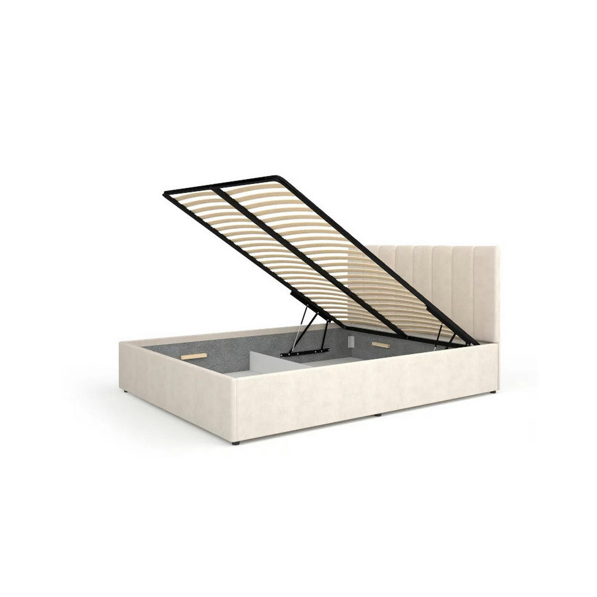 JUGENDZIMMER Mossa in Kashmir & Eiche Whisky 5 teilig mit Polsterbett 140er Breite, Kleiderschrank Schreibtisch Highboard und Regal - Beige, Holzwerkstoff (80/200/120cm)