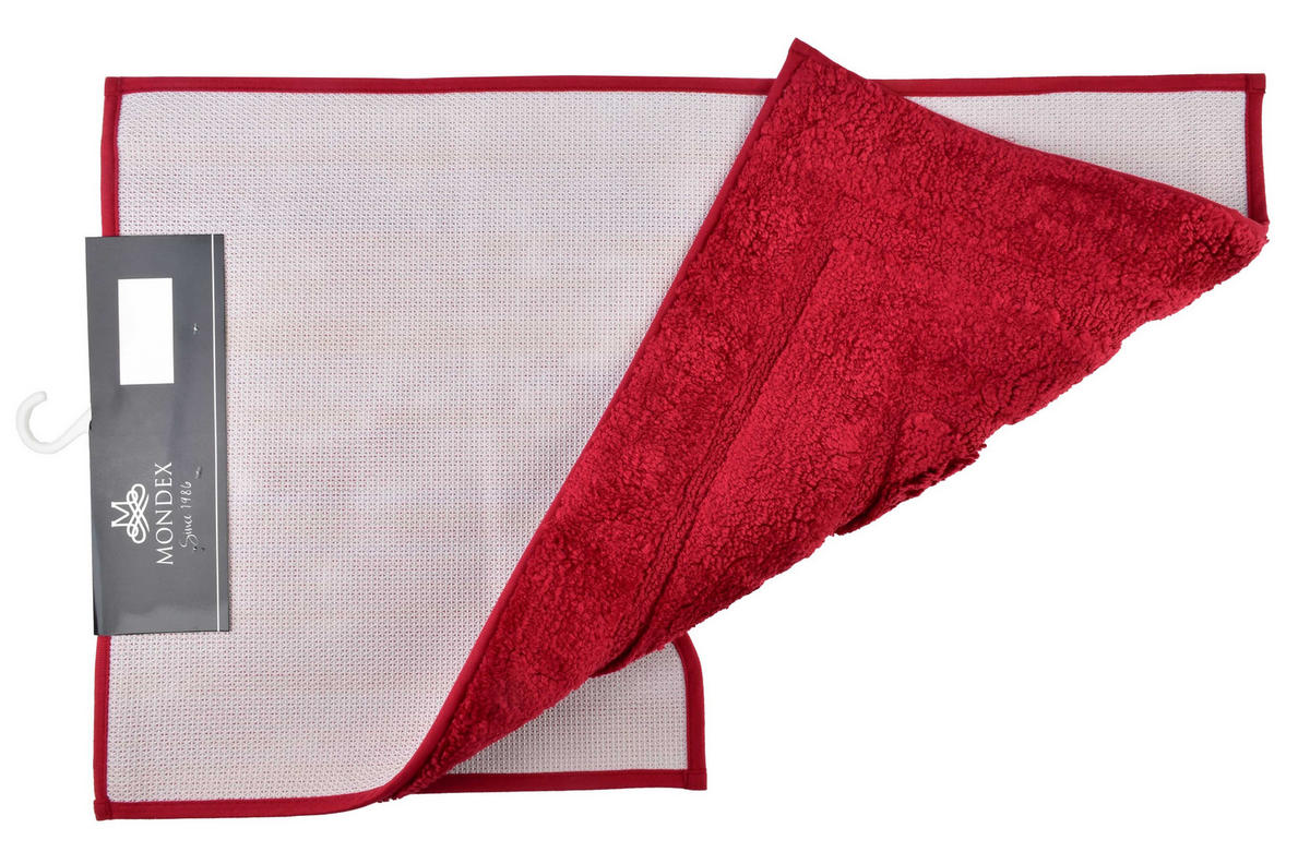 BADTEPPICH Zac Rot 80/50/2 cm Textilien - Rot, Textil (50/80cm) - Mondex