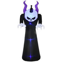 AUFBLASBARE HALLOWEEN-DEKORATION, Schwarz, Polyester-Gewebe - Schwarz, Kunststoff (79/210/88cm) - Outsunny