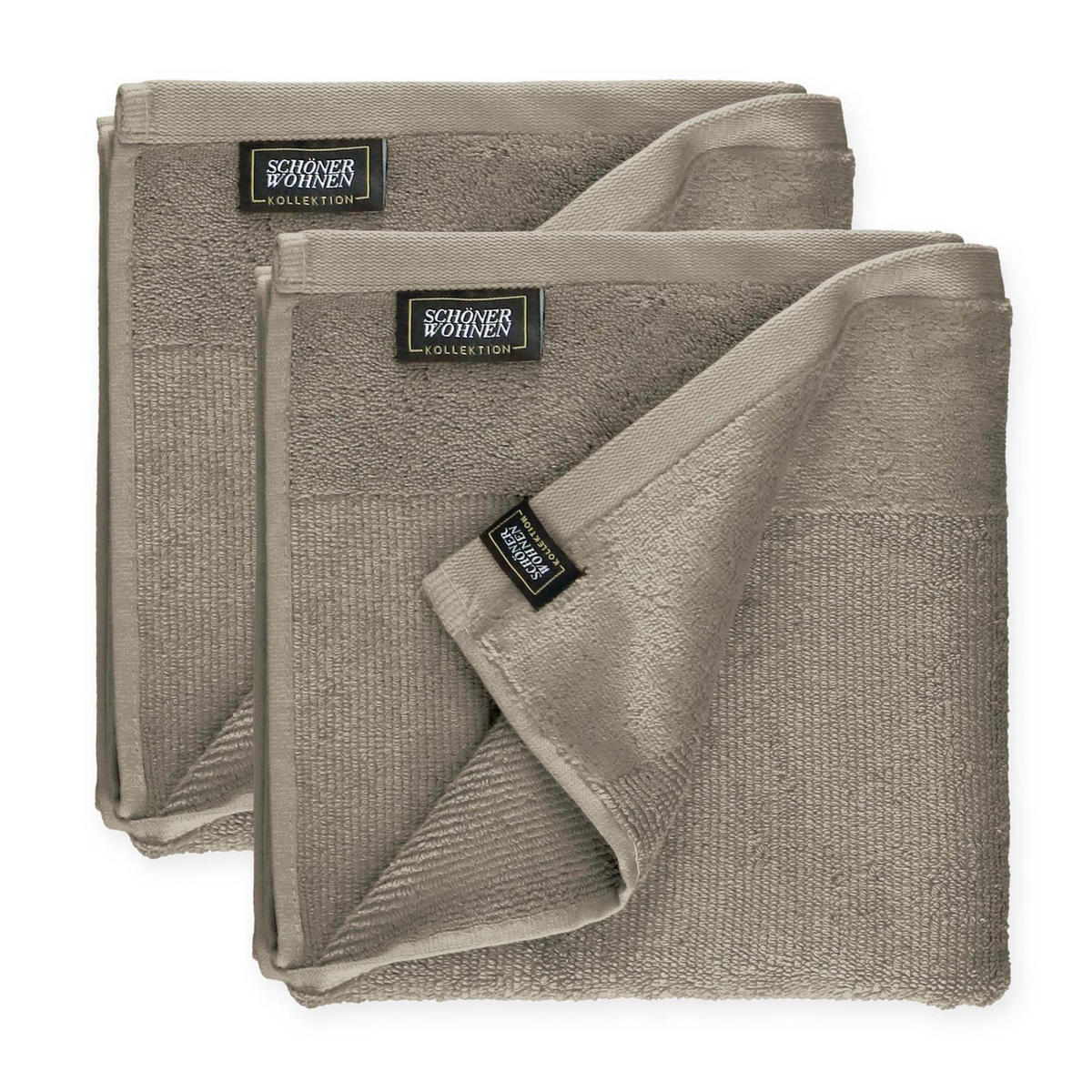 HANDTUCH AUS 100 % BAUMWOLLE SENSE 2ER SET - Sandfarben, Textil (50/100cm) - Schöner Wohnen