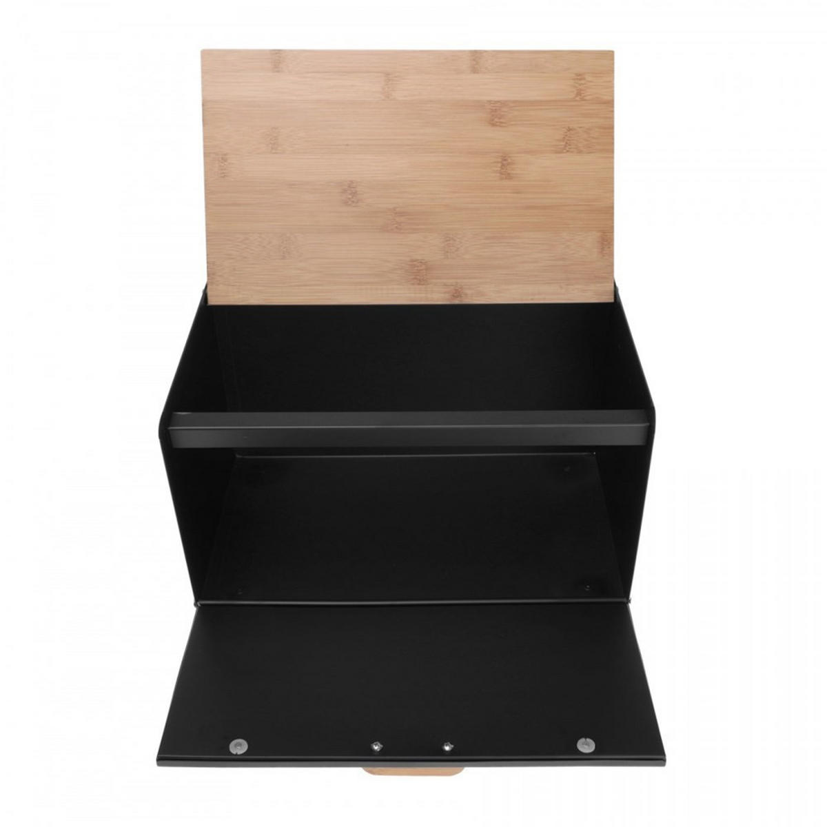 BROTKASTEN Schwarz 35.5/23.5/21 cm KB7425 - Schwarz, Holz (23.5/21/35.5cm) - Klausberg 