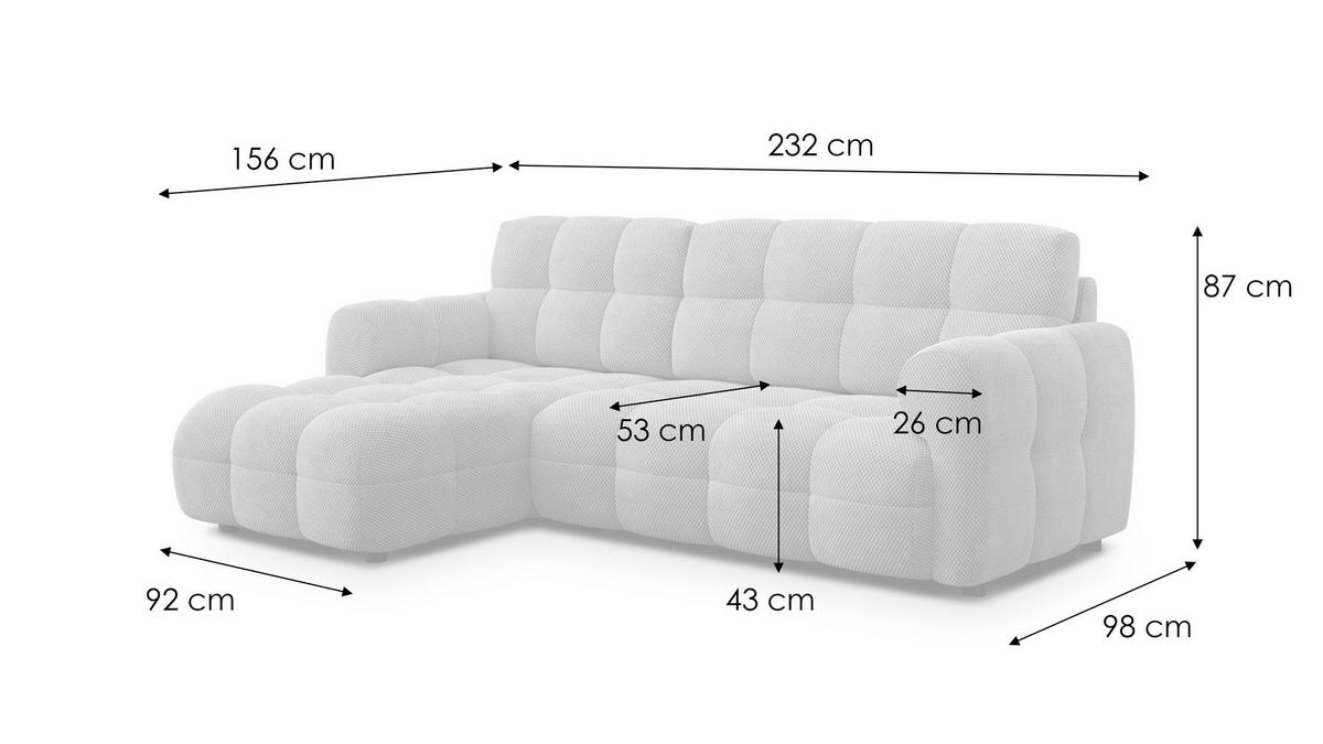 ECKSOFA MELLOW 3-Sitzer, safran - Gelb/Schwarz, Holz/Textil (232/156cm) - Courtois Laville