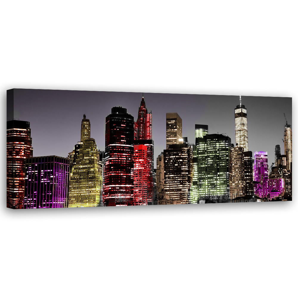 WANDBILD bunte wolkenkratzer - Multicolor, Textil (90/30cm) - Feeby