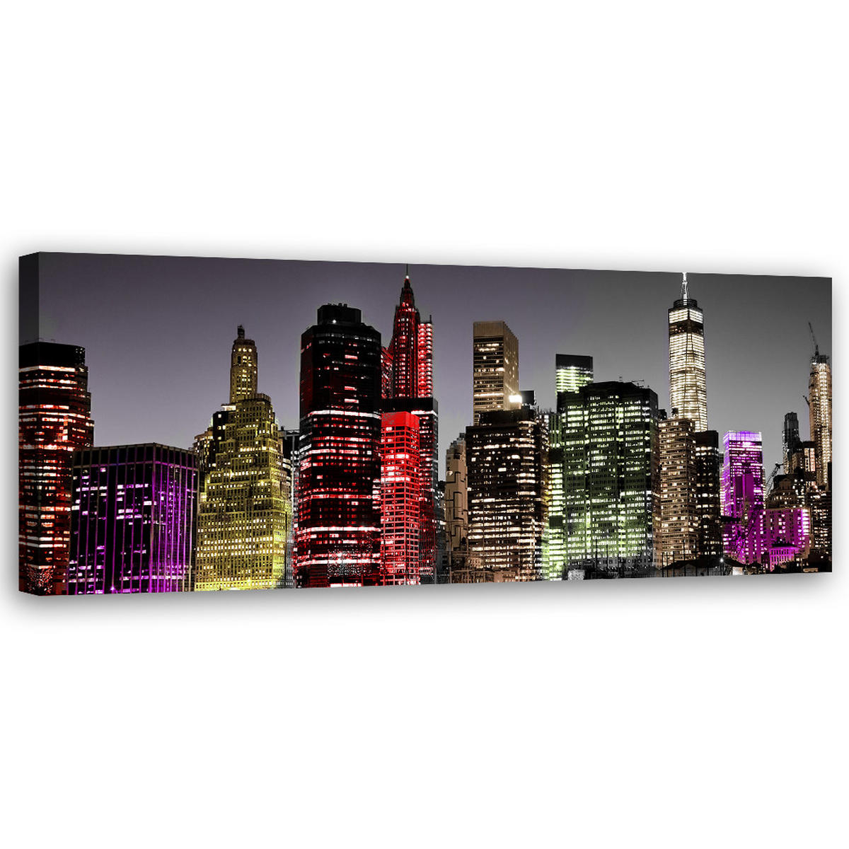 WANDBILD bunte wolkenkratzer - Multicolor, Textil (90/30cm) - Feeby