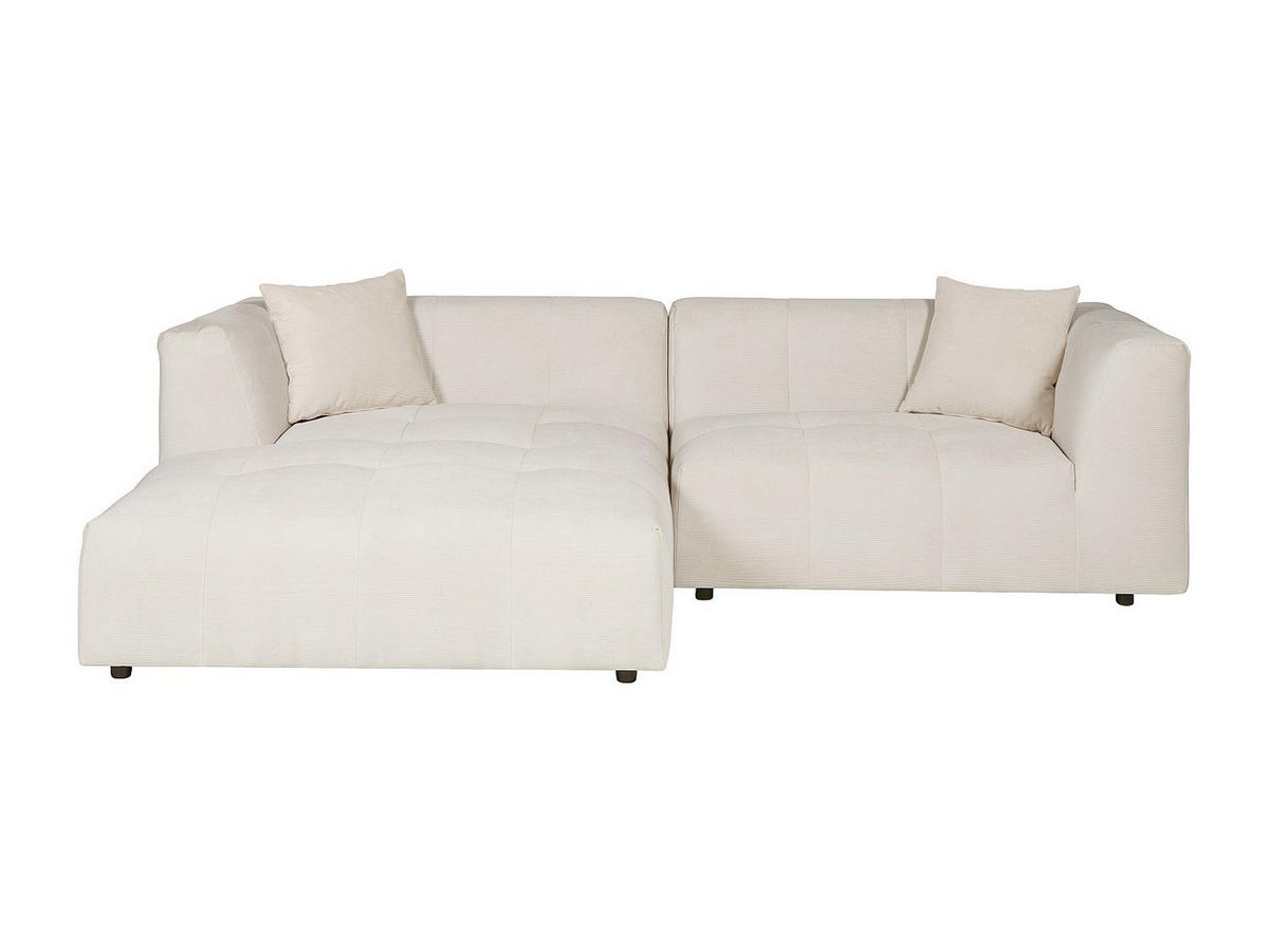 ECKSOFA - Ecke links - Feincord - Beige - NAEMIA - Beige, Textil (272/161cm) - Vente-Unique