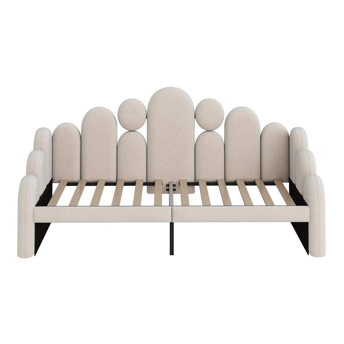 KINDERBETT 90/200 cm DE-02146, in Beige, mit Sofa- und Haustierbett-Funktion - Beige, Holzwerkstoff (90/200cm) - ComfortXL