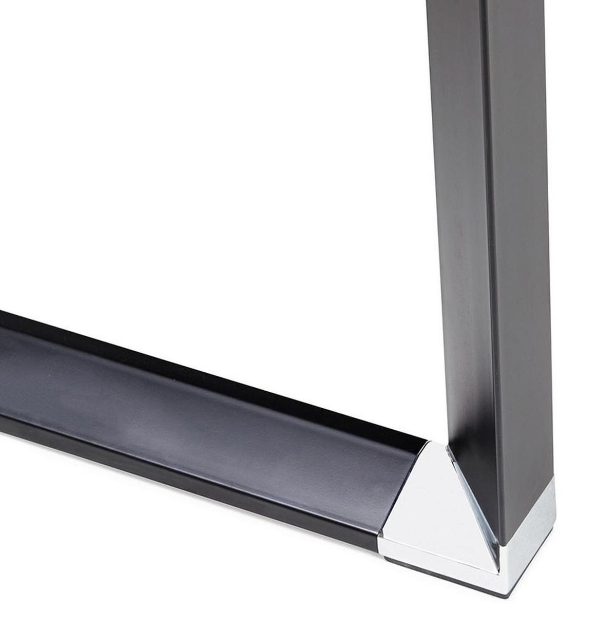 SCHREIBTISCH Modern Chromdetails Große Arbeitsfläche KERIX, Schwarz 140x70x74 cm - Schwarz, Holz/Metall (70/140/74cm) - KADIMA DESIGN