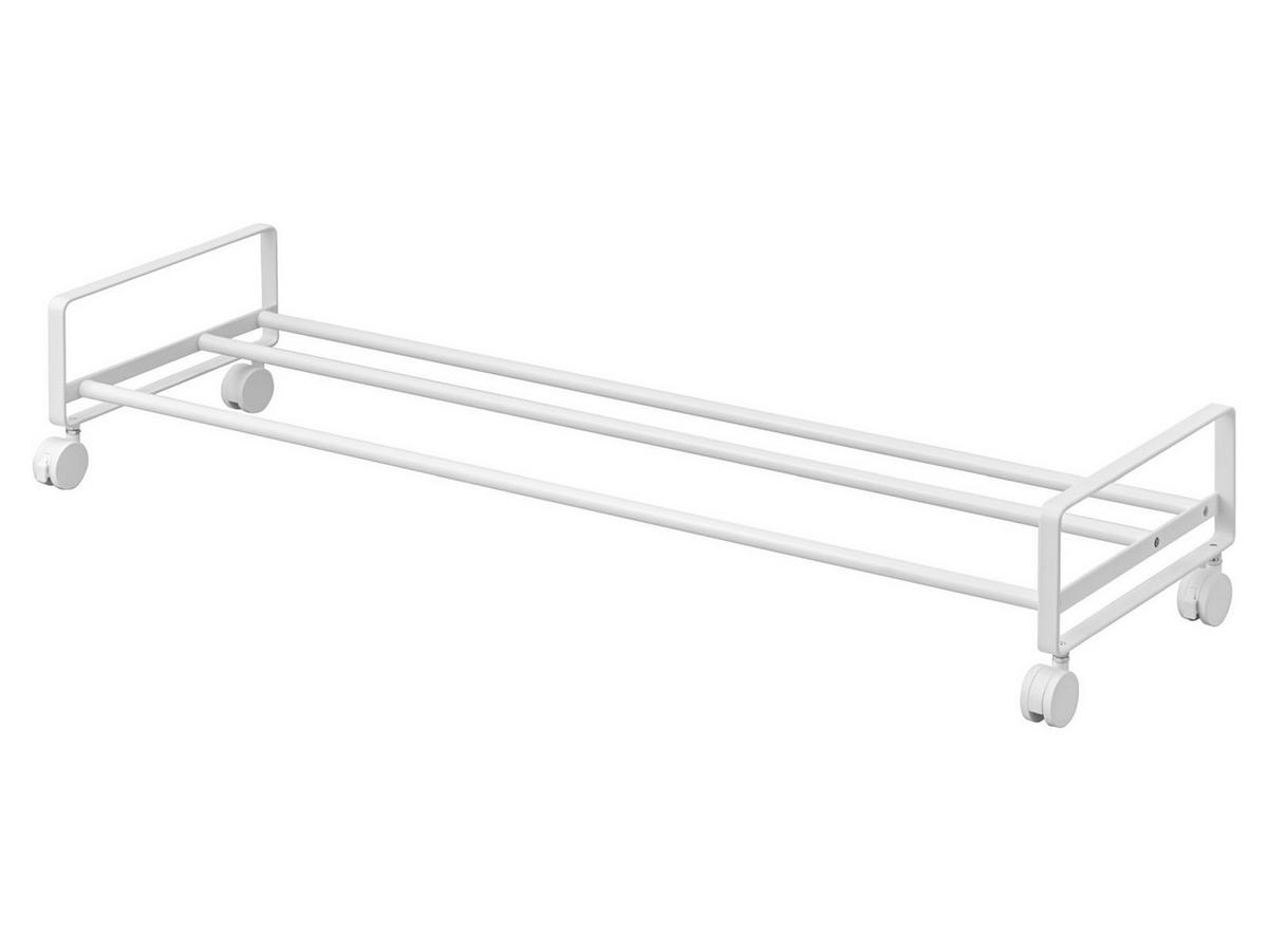 SCHUHREGAL Tower weiß 83/14/27 cm mit Rollen - Weiß, Metall (83/14/27cm) - Yamazaki