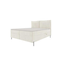 BOXSPRINGBETT VERO Cordstoff Creme 140/200 cm - Creme/Schwarz, Holzwerkstoff/Textil (140/200cm) - 99rooms