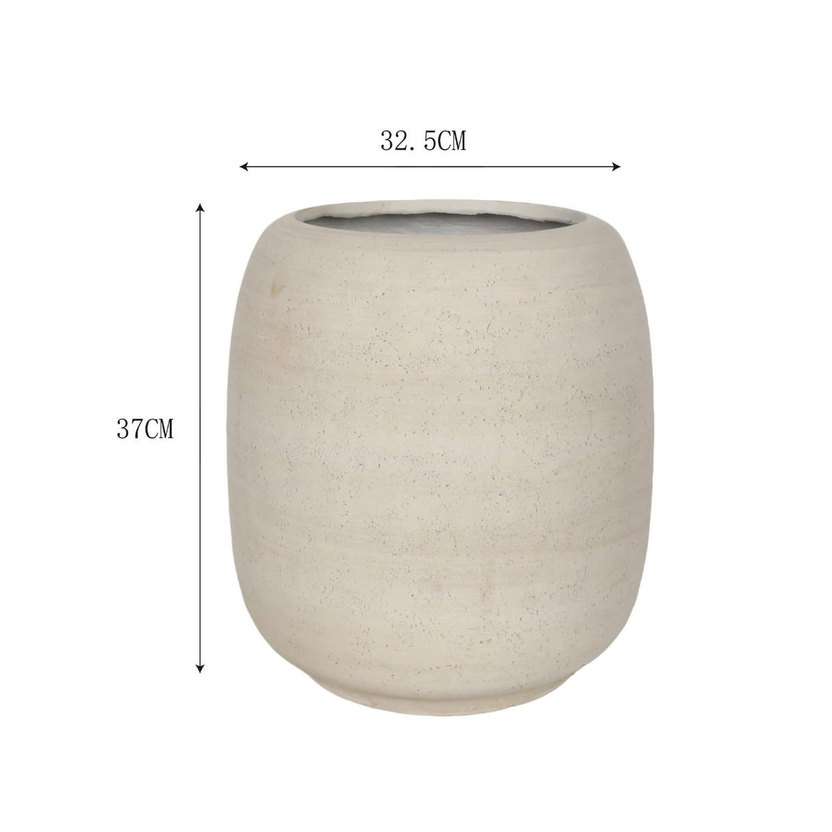 BLUMENTOPF Weiß 37/32,5/32,5 - Weiß, Stein (37cm) - Mobili Rebecca