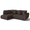 ECKSOFA L Form Corleone Braun 266/182/91 cm mit Schlaffunktion - Schwarz/Braun, Kunststoff/Textil (266/182cm) - AX Living
