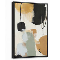 LEINWAND Bilder mit Rahmen - Farbe - Abstrakt - Farben - 40x60 - Currygelb, Textil (40/60cm) - MuchoWow