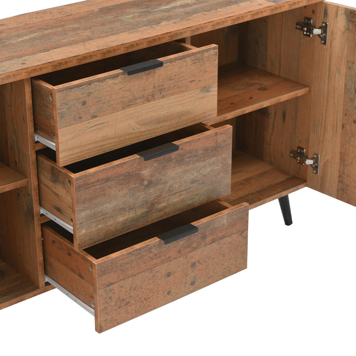 MEHRZWECKSCHRANK Retro 140/35/70 cm - Alteiche, Holzwerkstoff (35/70/140cm) - Urban Meuble