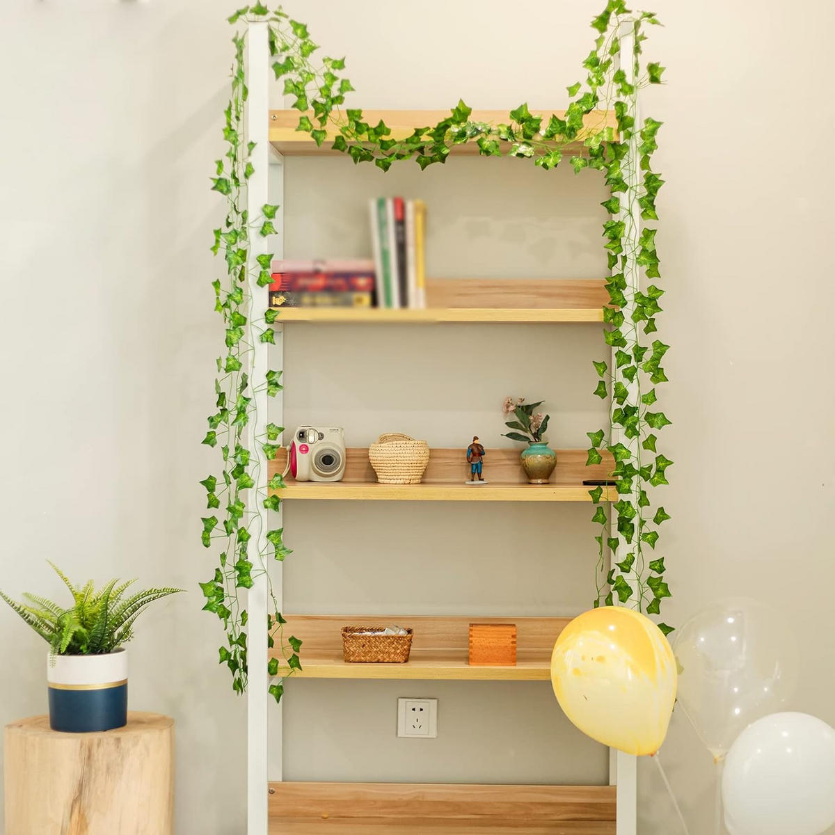 KUNSTPFLANZE 6 Stück Künstliche Efeu Girlanden 220cm Länge, - Grün, Kunststoff (7cm) - OBOSOE