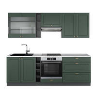 KÜCHENZEILE Fame-Line Grün-Gold Landhaus/Anthrazit 235 cm, AP Marmor - Anthrazit/Grün, Holzwerkstoff (235/81.6/60cm) - Vicco