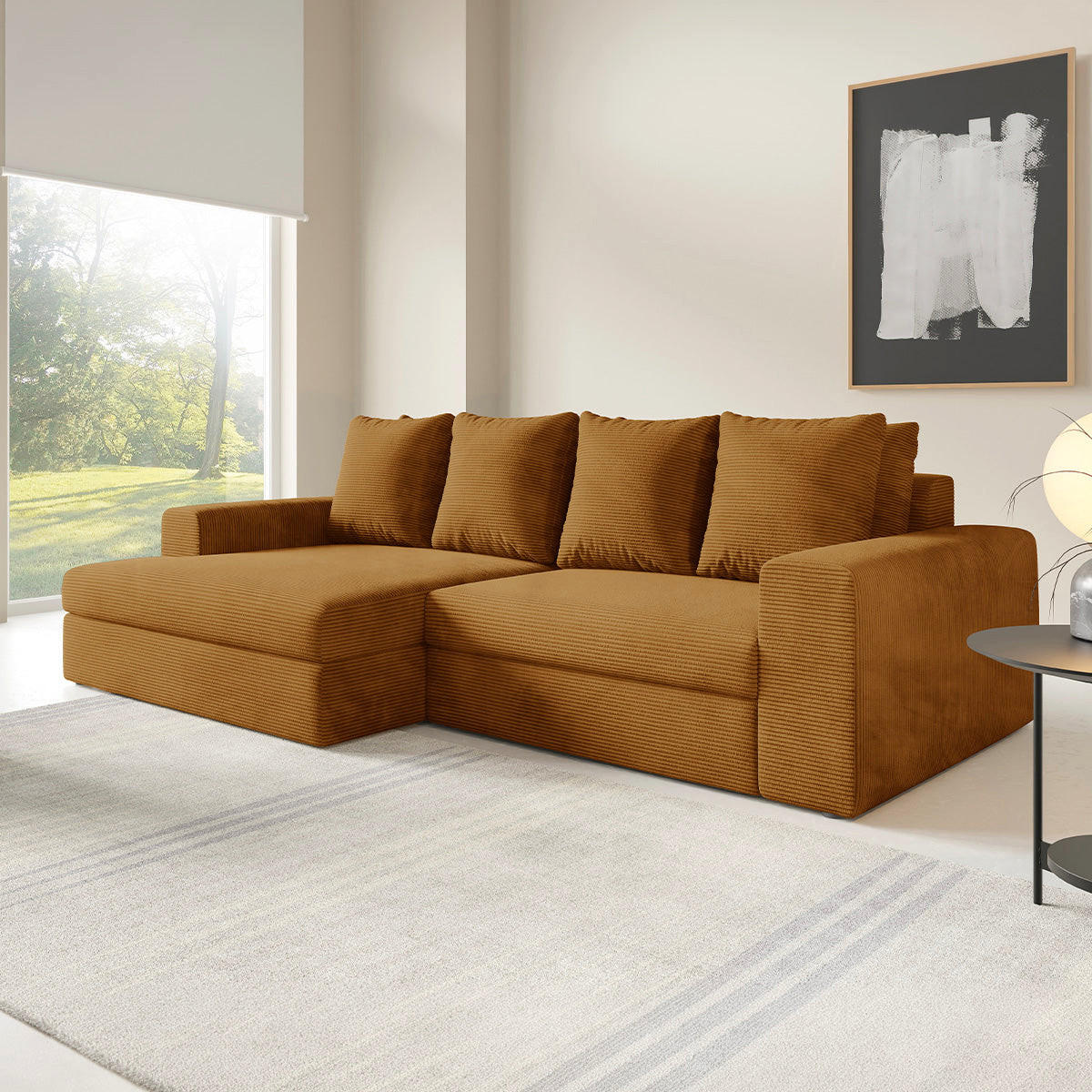 ECKSOFA Paola 3 Sitzplätze Senfgelb - Gelb, Holz (272/167cm) - Petits-meubles