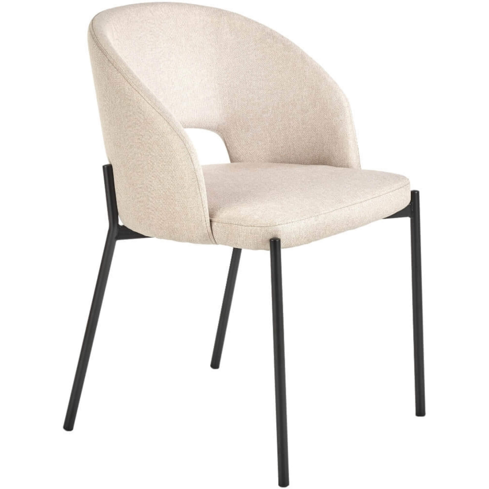 STUHL ARKO K373 - Beige/Schwarz, Holzwerkstoff/Metall (51/77/57cm) - Meblini