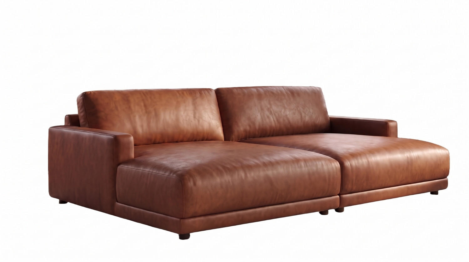 BIG SOFA MARLIN Braun Lederfaserstoff - Dunkelbraun/Schwarz, Leder/Kunststoff (262/80/168cm) - KAWOLA