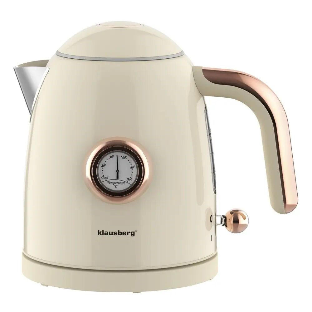 WASSERKOCHER ELEKTRISCH Creme 22/15.5/20 cm KB9018 - Creme, Metall (15.5/20/22cm) - Klausberg 