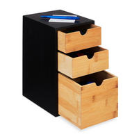 ZÁSUVKOVÝ box - čierna, drevo/kompozitné drevo (17/28/21.5cm) - Relaxdays