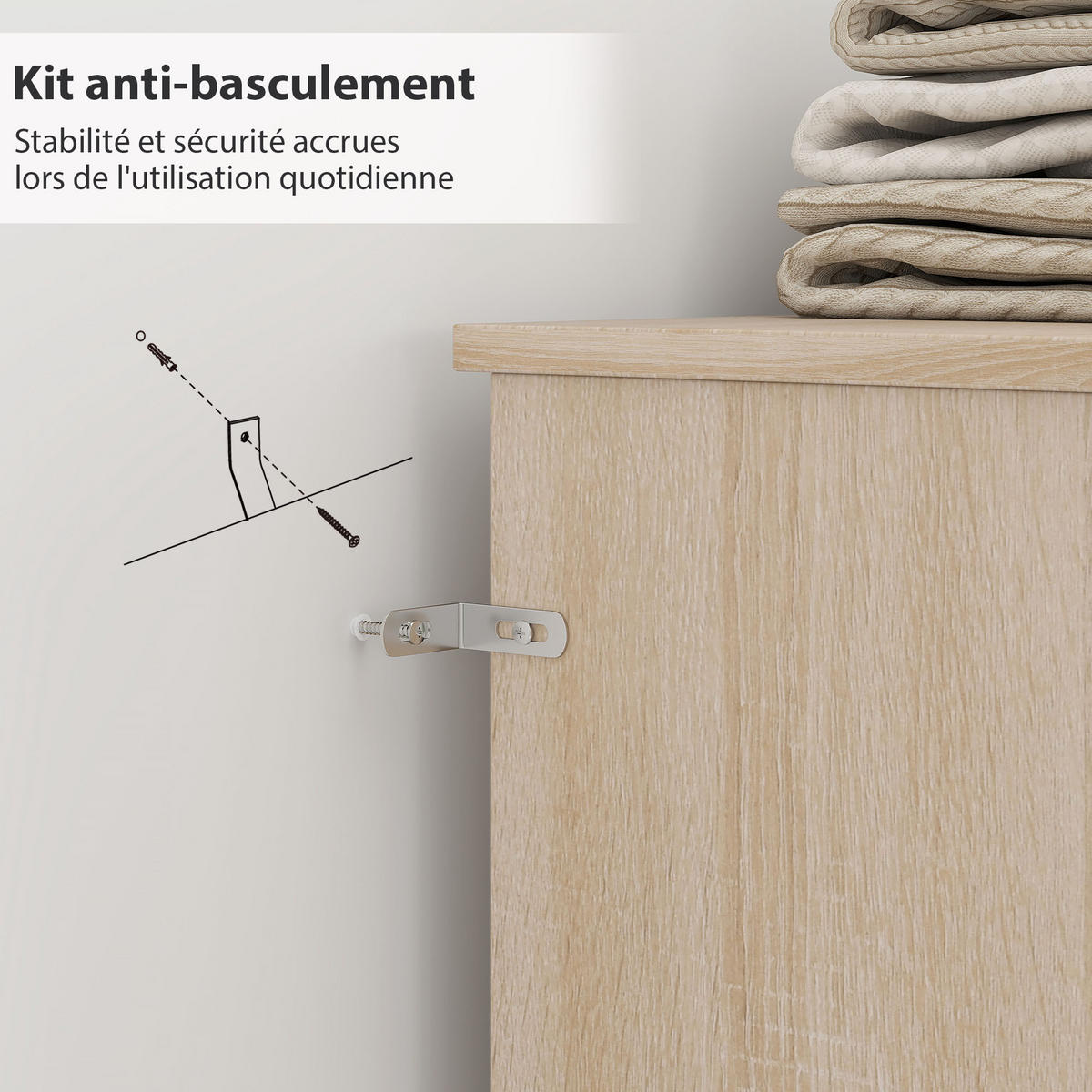 KOPFTEIL DE-18528 mit 4 offenen Fächern Naturholz-Optik - Naturfarben, Holzwerkstoff (19/103.5/140cm) - ComfortXL