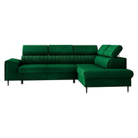 ECKSOFA Kadurin, Seite: Rechts - Schwarz/Grün, Holz/Kunststoff (276/206cm) - MIRJAN24