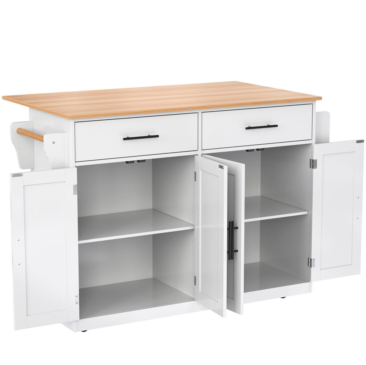 SERVIERWAGEN mit Klapptischplatte 120 x 46/70 x 91,5 cm White - Weiß, Holz (71/91.5/120cm) - Beauniv