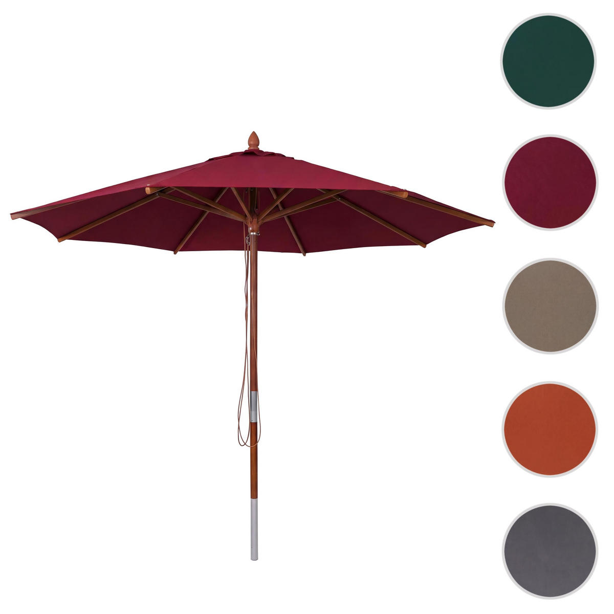 SONNENSCHIRM C57B Bordeaux - Bordeaux, Holz (300/300cm) - MCW