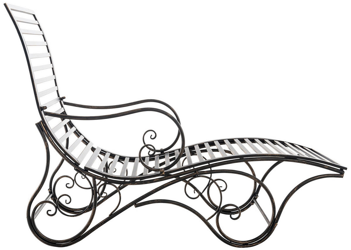 GARTENLIEGE Senta Antik 58x140x101cm Metall Bronze Sonnenliege - Bronzefarben, Metall (58/101/140cm) - DELUKE