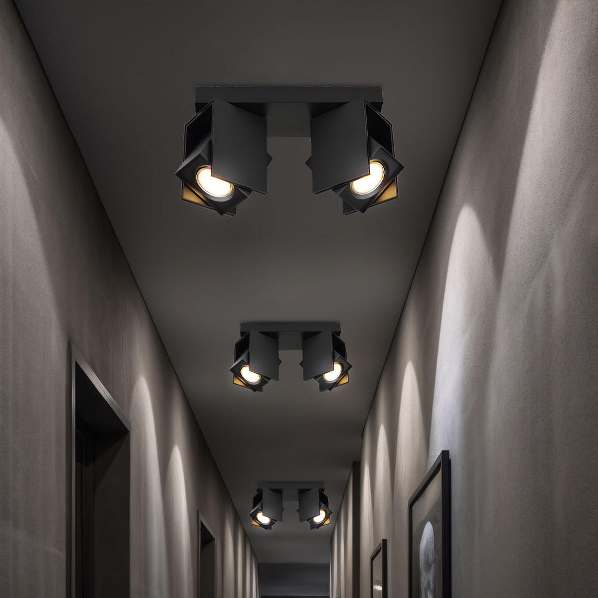 LED DECKENLEUCHTE RORY Schwarz Metall - Schwarz, Metall (25.6/8.4/15.7cm) - Globo Lighting