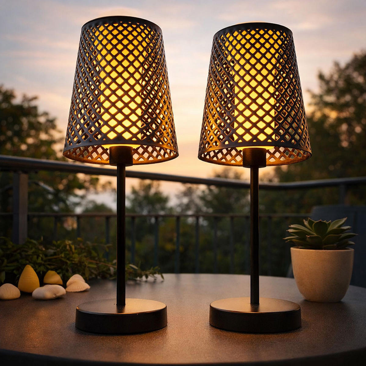 LED AUSSENLEUCHTE Metall Schwarz Loch Design 2er Set - Schwarz, Metall (18/18/50cm) - Globo Lighting