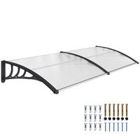 VORDACH DE-13917 Polycarbonat/Aluminium 195/75 cm, UV-Schutz Transparent - Transparent, Kunststoff (75/23/195cm) - ComfortXL
