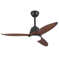 DECKENVENTILATOR DE-16250 36 Zoll mit Steuergriff & LED Naturholz - Walnussfarben, Holz (107/107/45cm) - ComfortXL