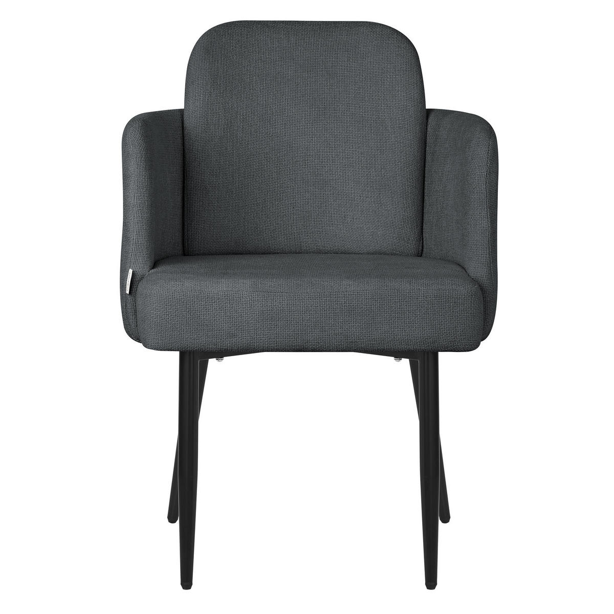 ESSZIMMERSTUHL Anthrazit mit Stoffbezug - Anthrazit/Schwarz, Textil/Metall (59/86/59cm) - ML-DESIGN