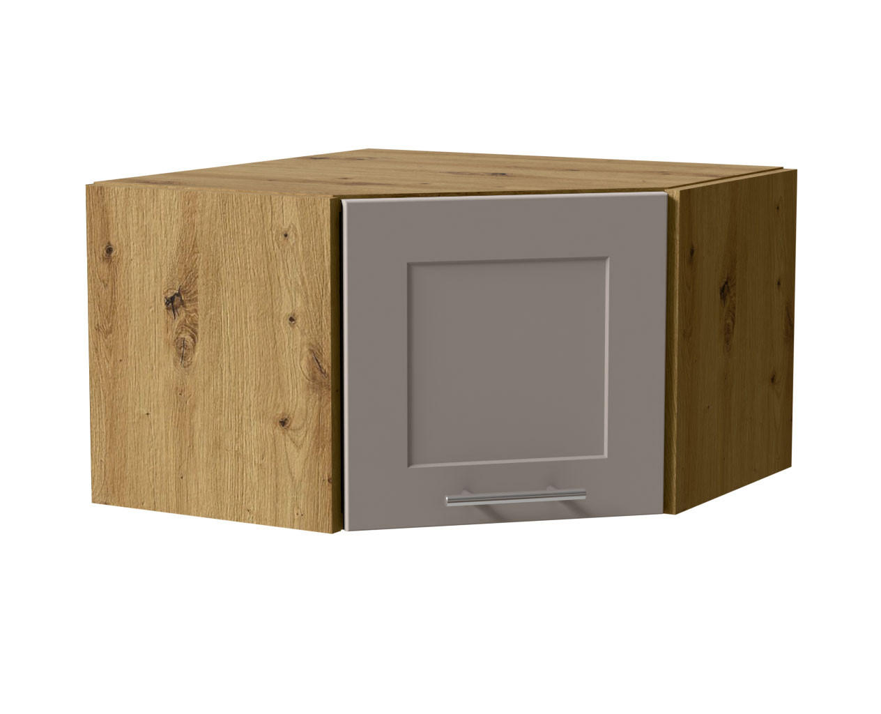 ECKHÄNGESCHRANK Oslo W10/60/36 Eiche Artisan / Kaschmir Matt 60 / 60 / 36cm - Kaschmir/Eiche Artisan, Holz/Holzwerkstoff (60/36/60cm) - Feldmann-Wohnen