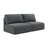 3-SITZER SOFA mit Schlaffunktion Strukturstoff Stoff Grau - Schwarz/Grau, Kunststoff/Textil (216/79/102cm) - Makamii