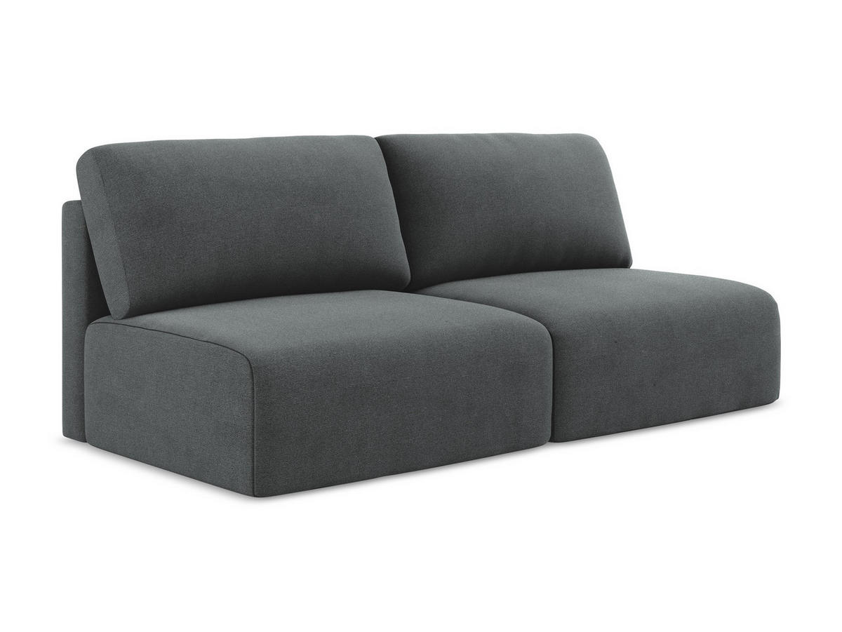 3-SITZER SOFA mit Schlaffunktion Strukturstoff Stoff Grau - Schwarz/Grau, Kunststoff/Textil (216/79/102cm) - Makamii